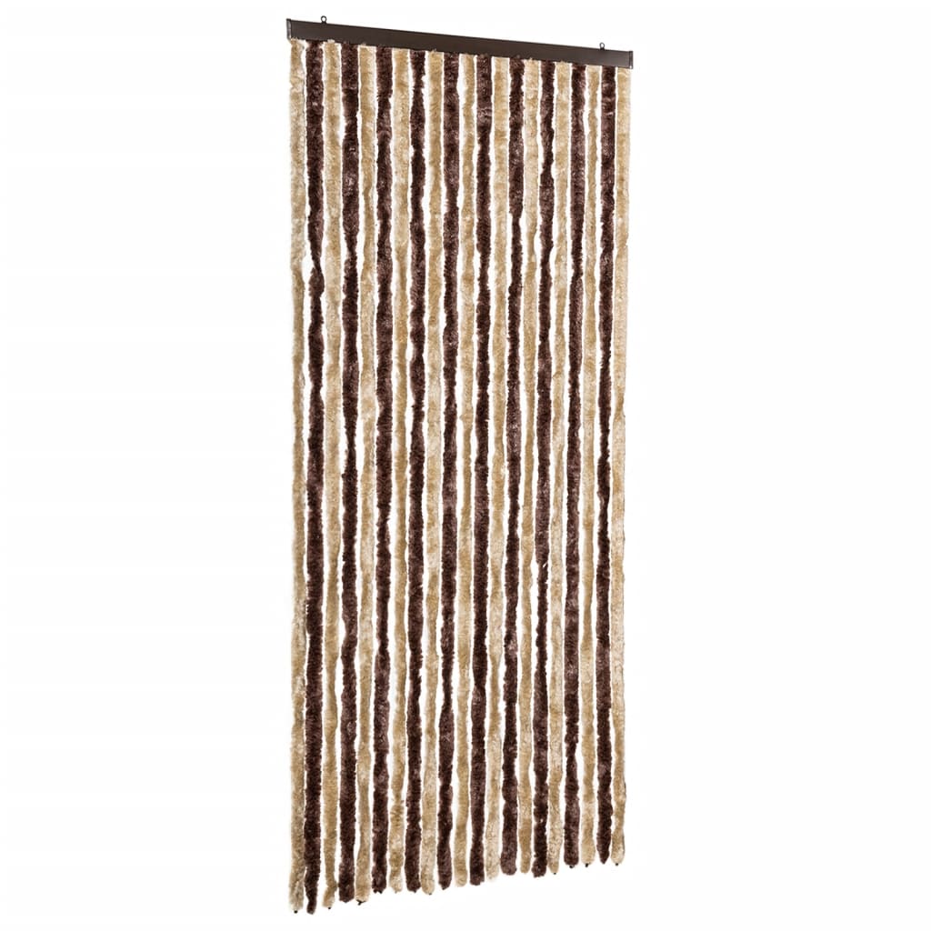 vidaXL Zasłona przeciwko owadom, beż i jasny brąz, 90x220 cm, szenil