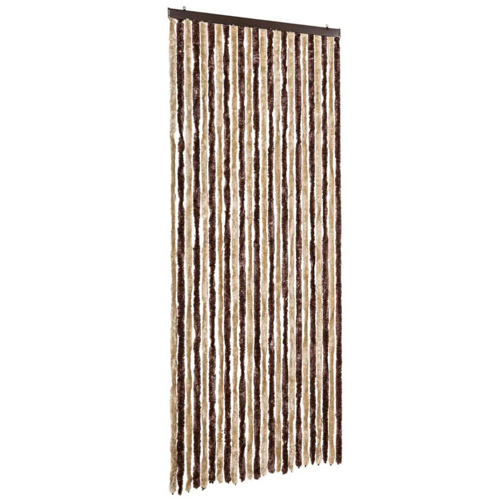 vidaXL Zasłona przeciwko owadom, beż i jasny brąz, 100x220 cm, szenil