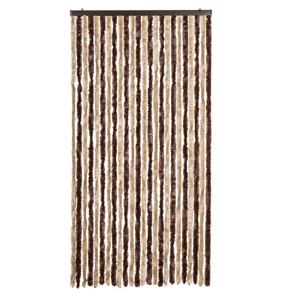 vidaXL Zasłona przeciwko owadom, beż i jasny brąz, 100x220 cm, szenil