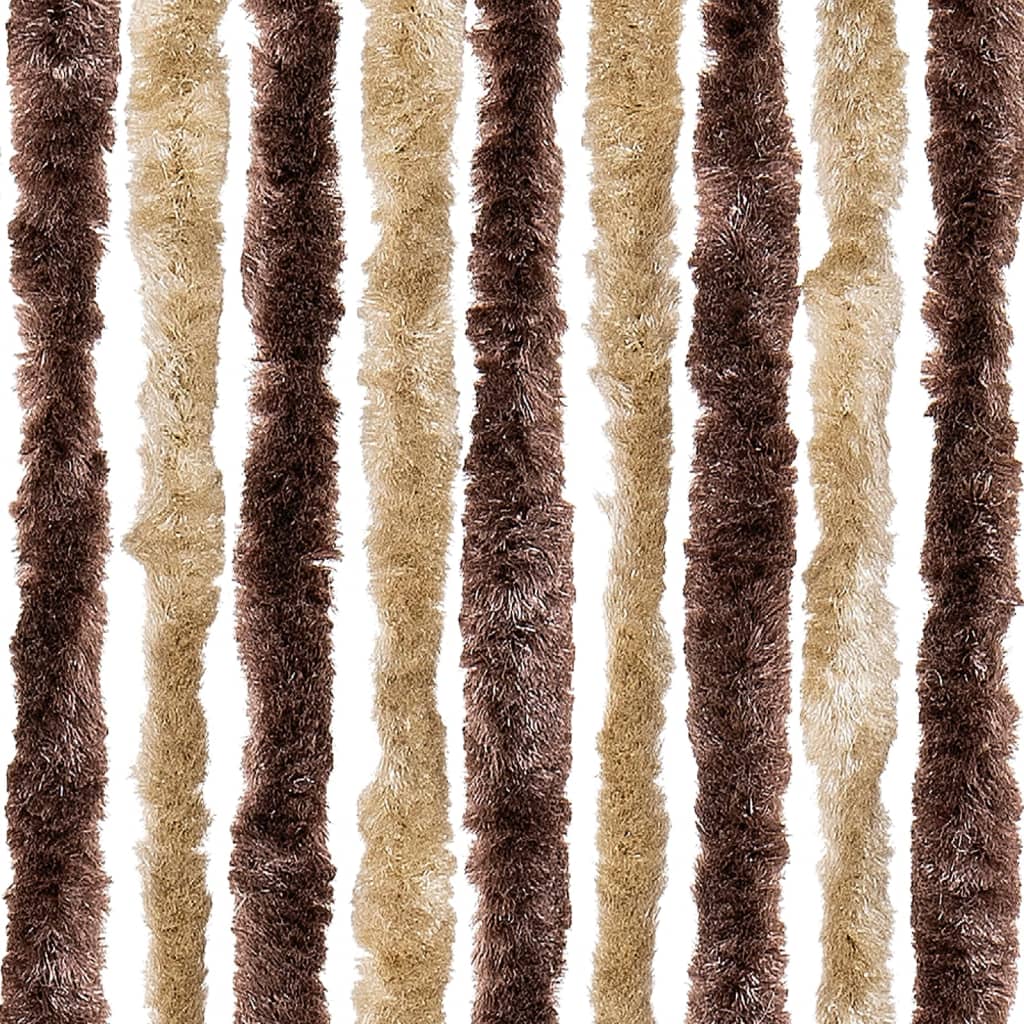 vidaXL Zasłona przeciwko owadom, beż i jasny brąz, 100x220 cm, szenil