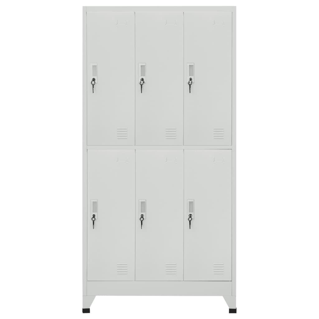 vidaXL Zamykana szafka o 6 przegrodach, stalowa, 90x45x180 cm, szara