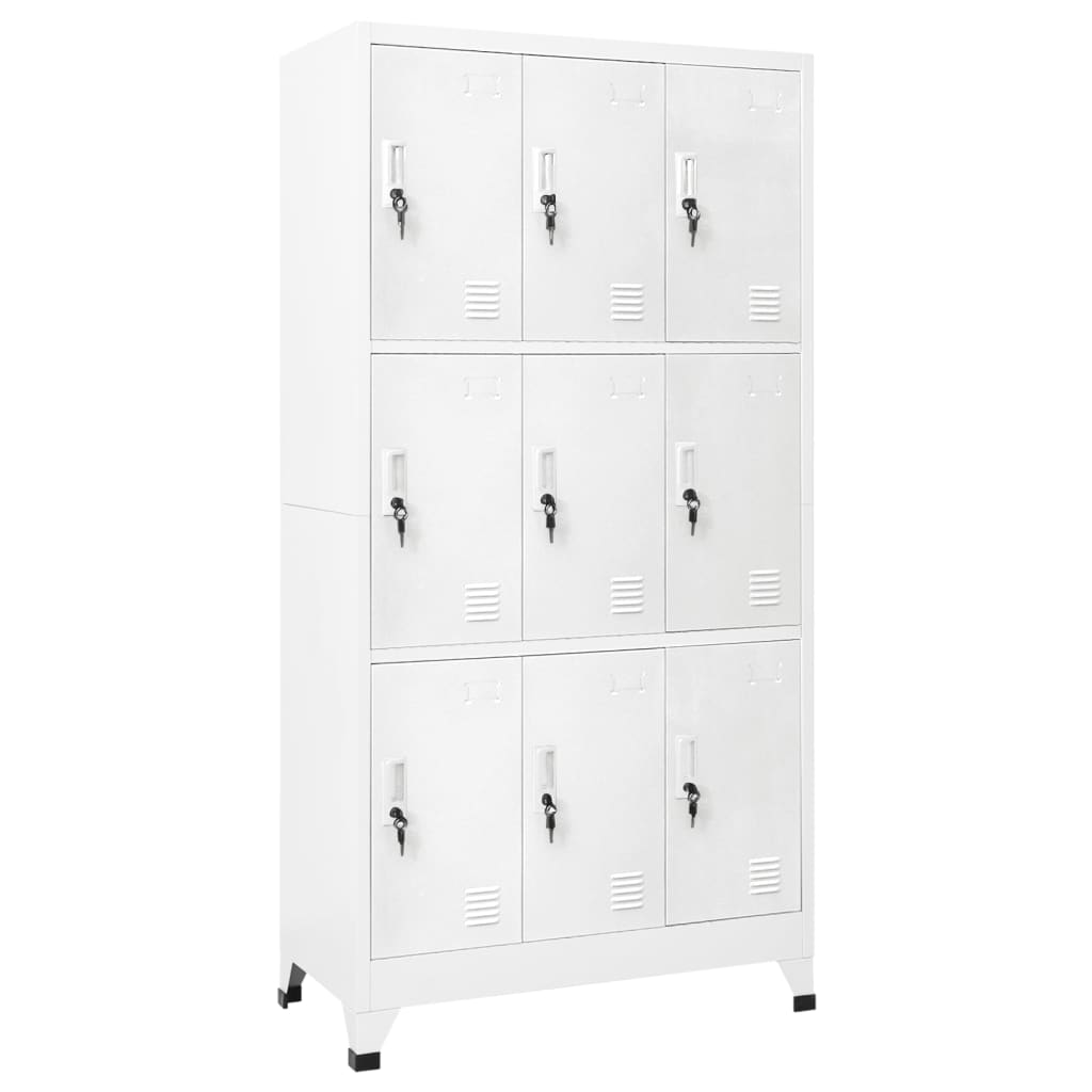 vidaXL Zamykana szafka o 9 przegrodach, stalowa, 90x45x180 cm, szara