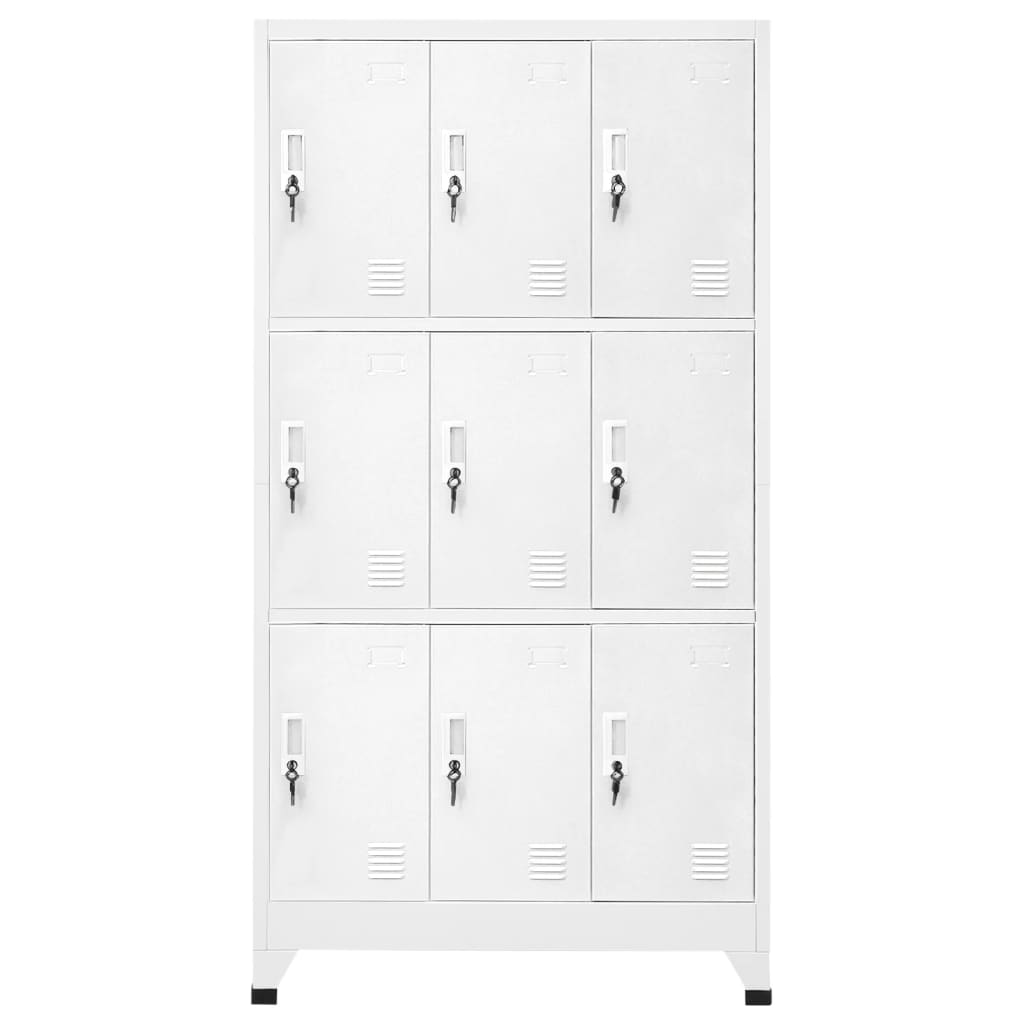 vidaXL Zamykana szafka o 9 przegrodach, stalowa, 90x45x180 cm, szara