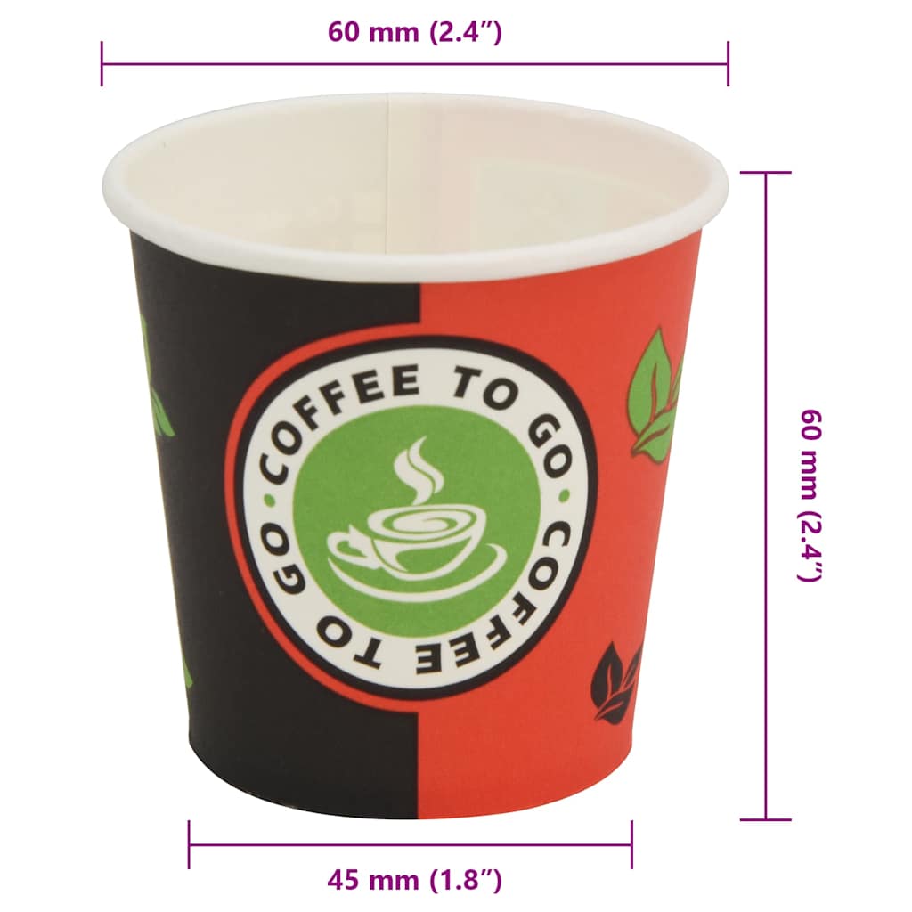 vidaXL Kubki jednorazowe, papierowe, na kawę 1000 szt., 120 ml (4 oz)
