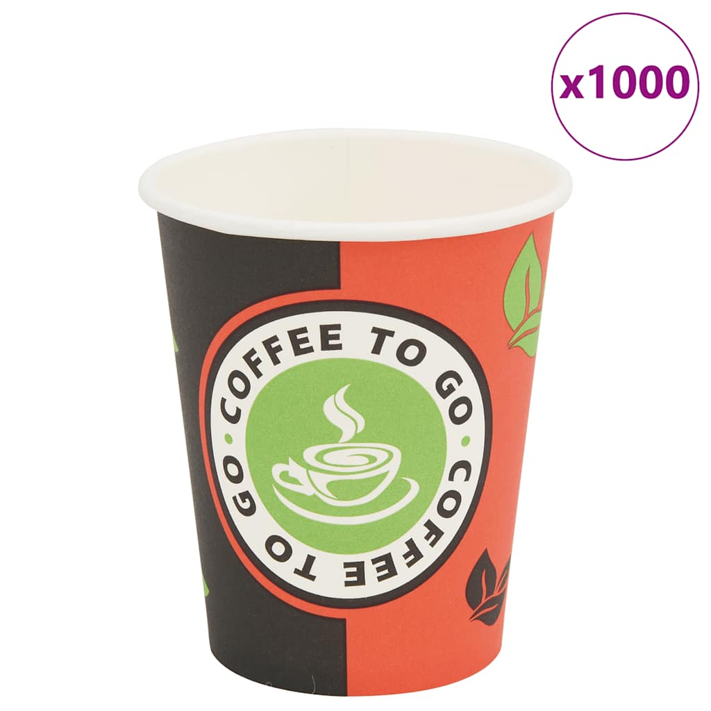 vidaXL Kubki jednorazowe, papierowe, na kawę 1000 szt., 240 ml (8 oz)
