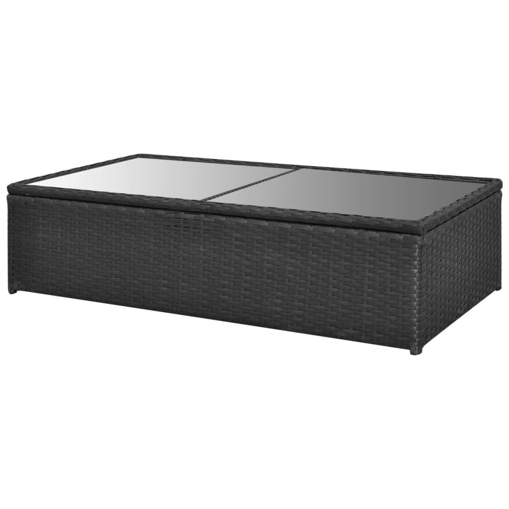 vidaXL 4-cz. zestaw wypoczynkowy do ogrodu, poduszki, rattan PE czarny