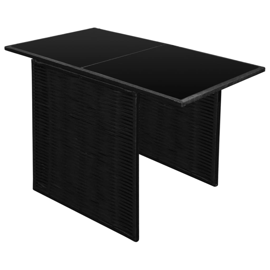 vidaXL 3-cz. zestaw mebli bistro z poduszkami, rattan PE, czarny