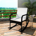 vidaXL Ogrodowy fotel bujany, czarny, rattan PE