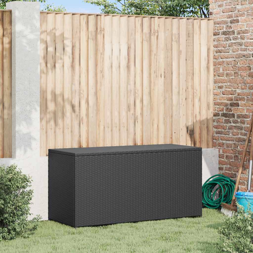 vidaXL Skrzynia ogrodowa, czarna, 120 x 50 x 60 cm, rattan PE