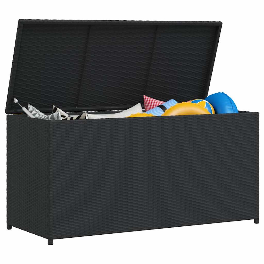 vidaXL Skrzynia ogrodowa, czarna, 120 x 50 x 60 cm, rattan PE