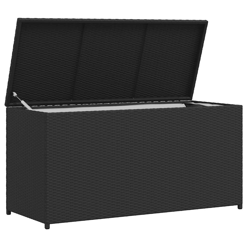 vidaXL Skrzynia ogrodowa, czarna, 120 x 50 x 60 cm, rattan PE