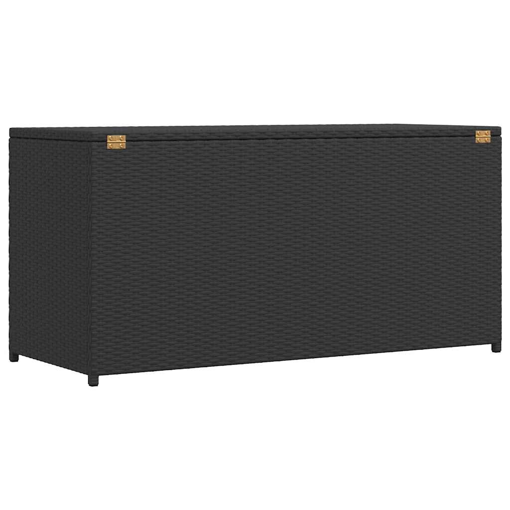vidaXL Skrzynia ogrodowa, czarna, 120 x 50 x 60 cm, rattan PE
