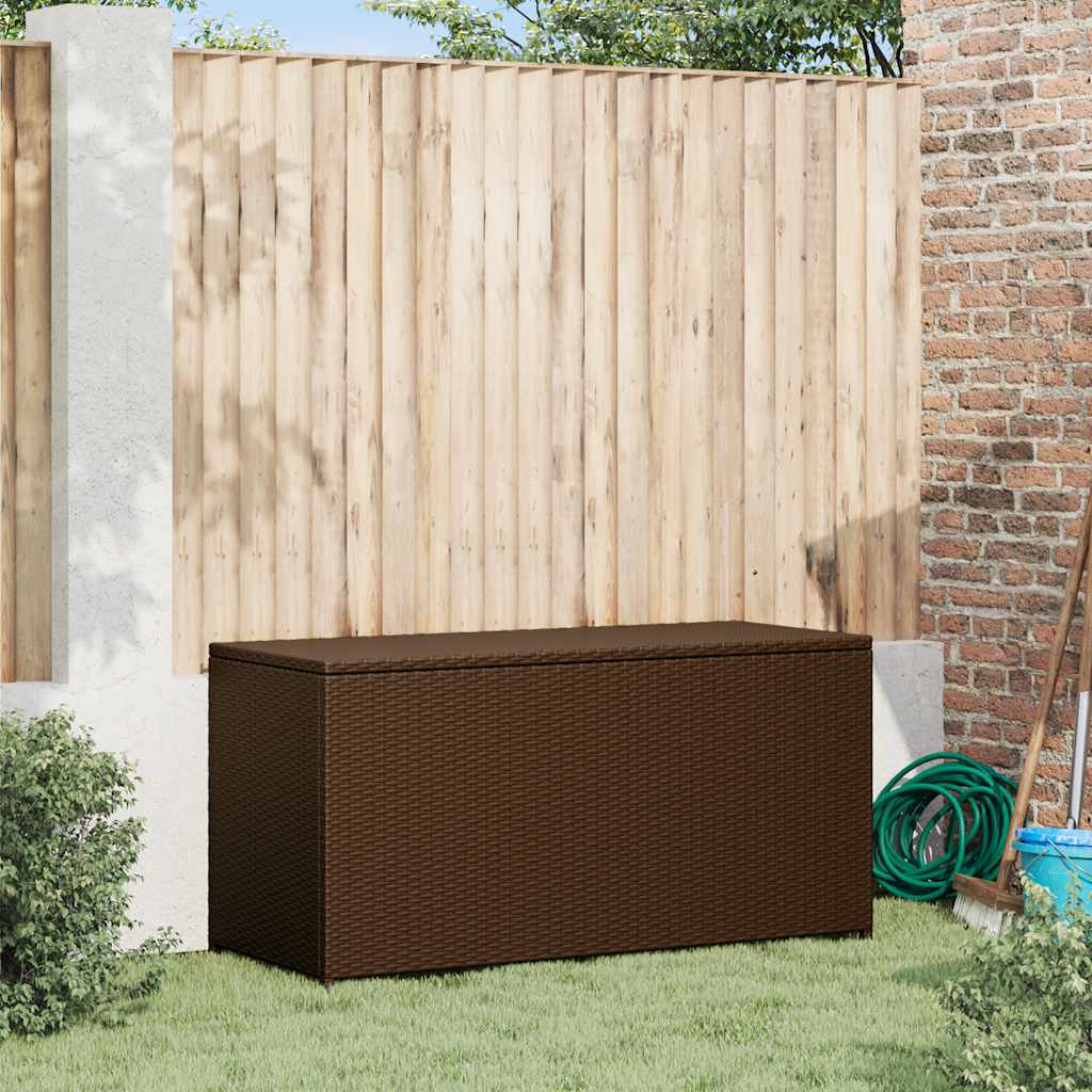 vidaXL Skrzynia ogrodowa, brązowa, 120 x 50 x 60 cm, rattan PE