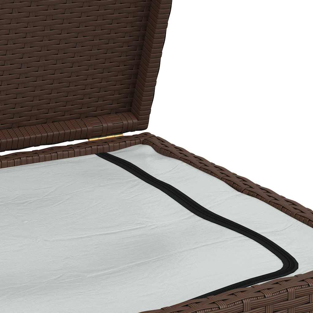 vidaXL Skrzynia ogrodowa, brązowa, 120 x 50 x 60 cm, rattan PE