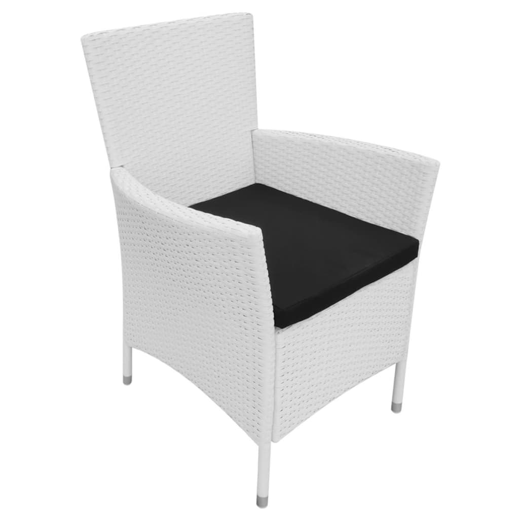 vidaXL 9-cz. zestaw mebli ogrodowych, rattan PE, kremowa biel