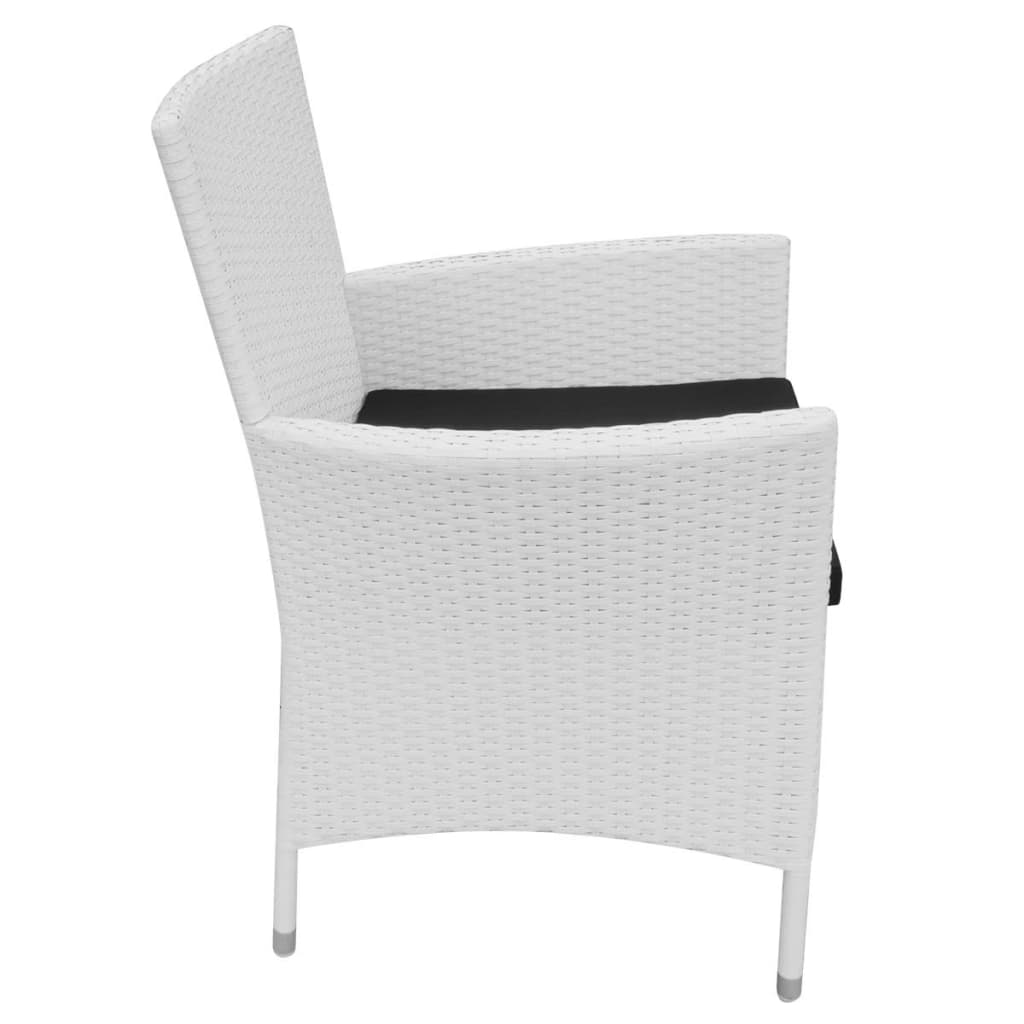 vidaXL 9-cz. zestaw mebli ogrodowych, rattan PE, kremowa biel