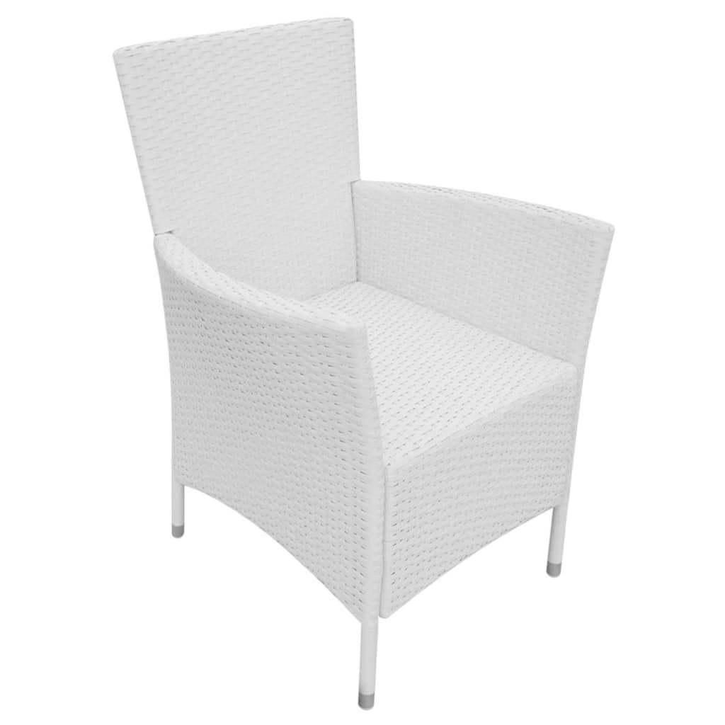 vidaXL 9-cz. zestaw mebli ogrodowych, rattan PE, kremowa biel