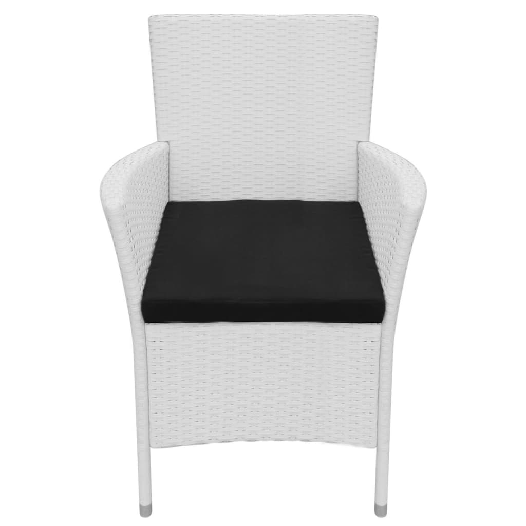 vidaXL 5-cz. zestaw mebli ogrodowych, rattan PE, kremowa biel