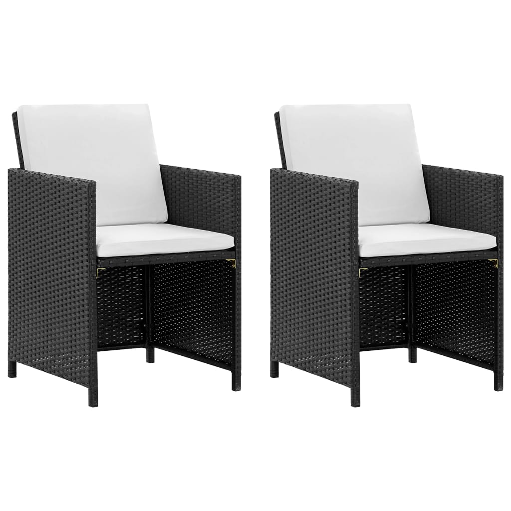 vidaXL 5-cz. zestaw mebli ogrodowych z poduszkami, rattan PE, czarny