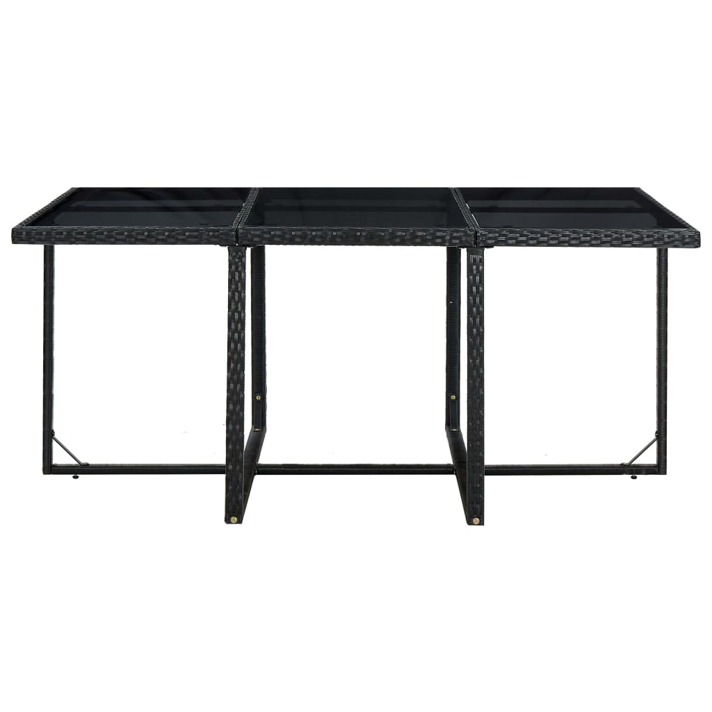 vidaXL 11-cz. zestaw mebli ogrodowych z poduszkami, rattan PE, czarny