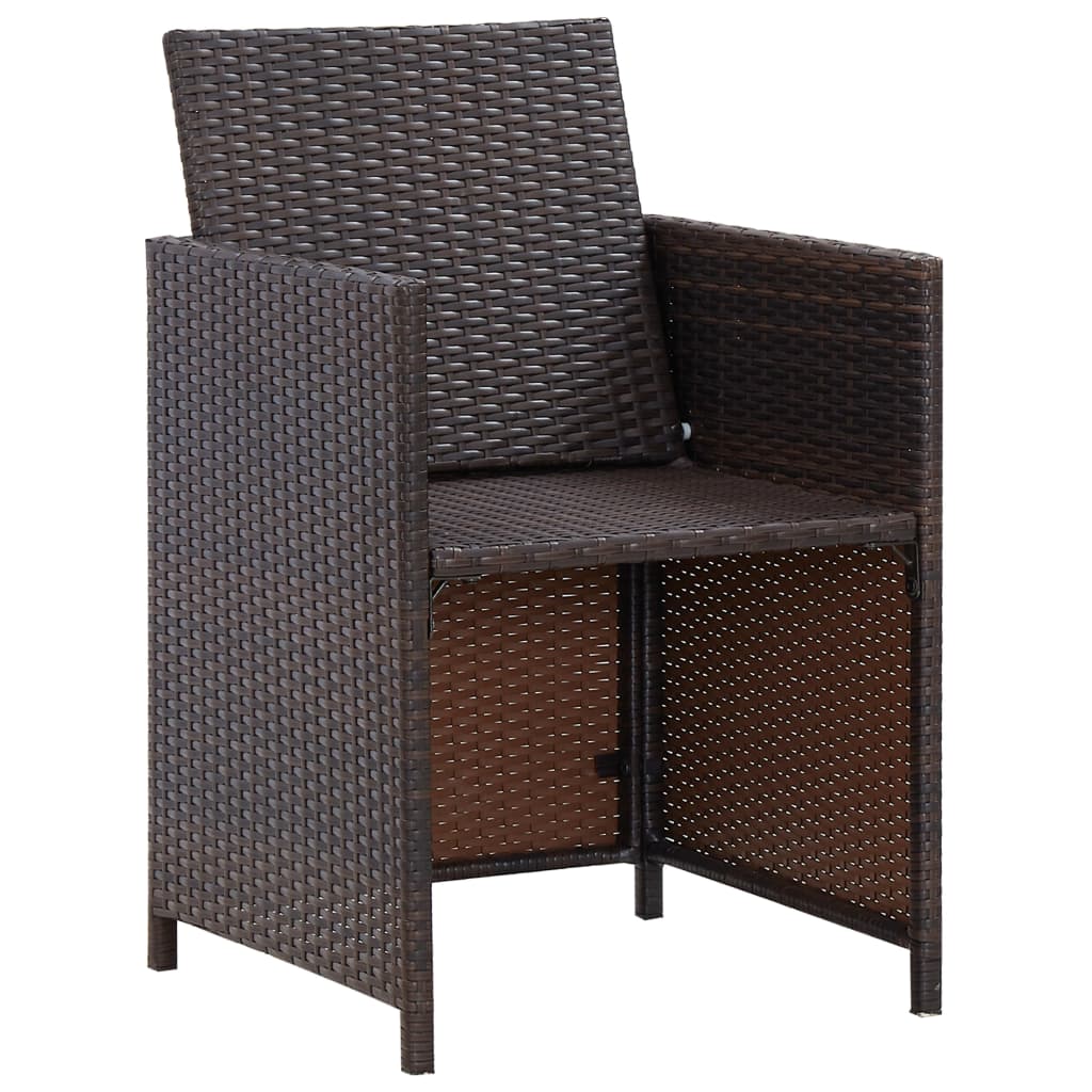 vidaXL 5-cz. zestaw mebli ogrodowych z poduszkami, rattan PE, brązowy