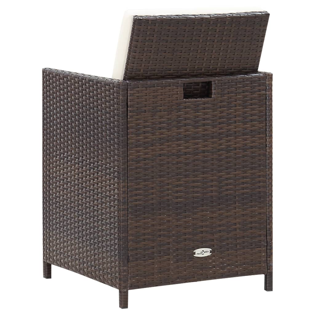vidaXL 9-cz. zestaw mebli ogrodowych z poduszkami, rattan PE, brązowy