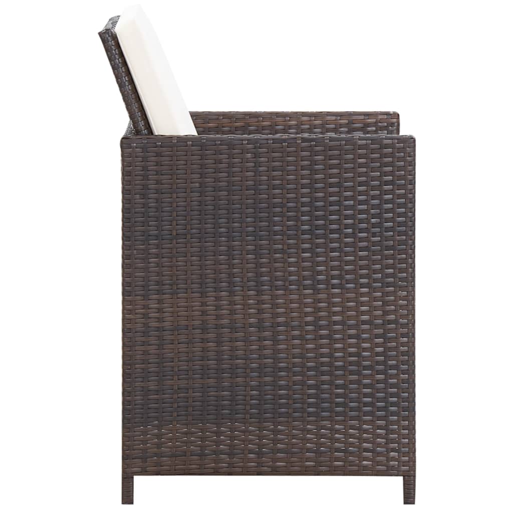 vidaXL 13-cz. zestaw mebli ogrodowych z poduszkami, rattan PE, brązowy