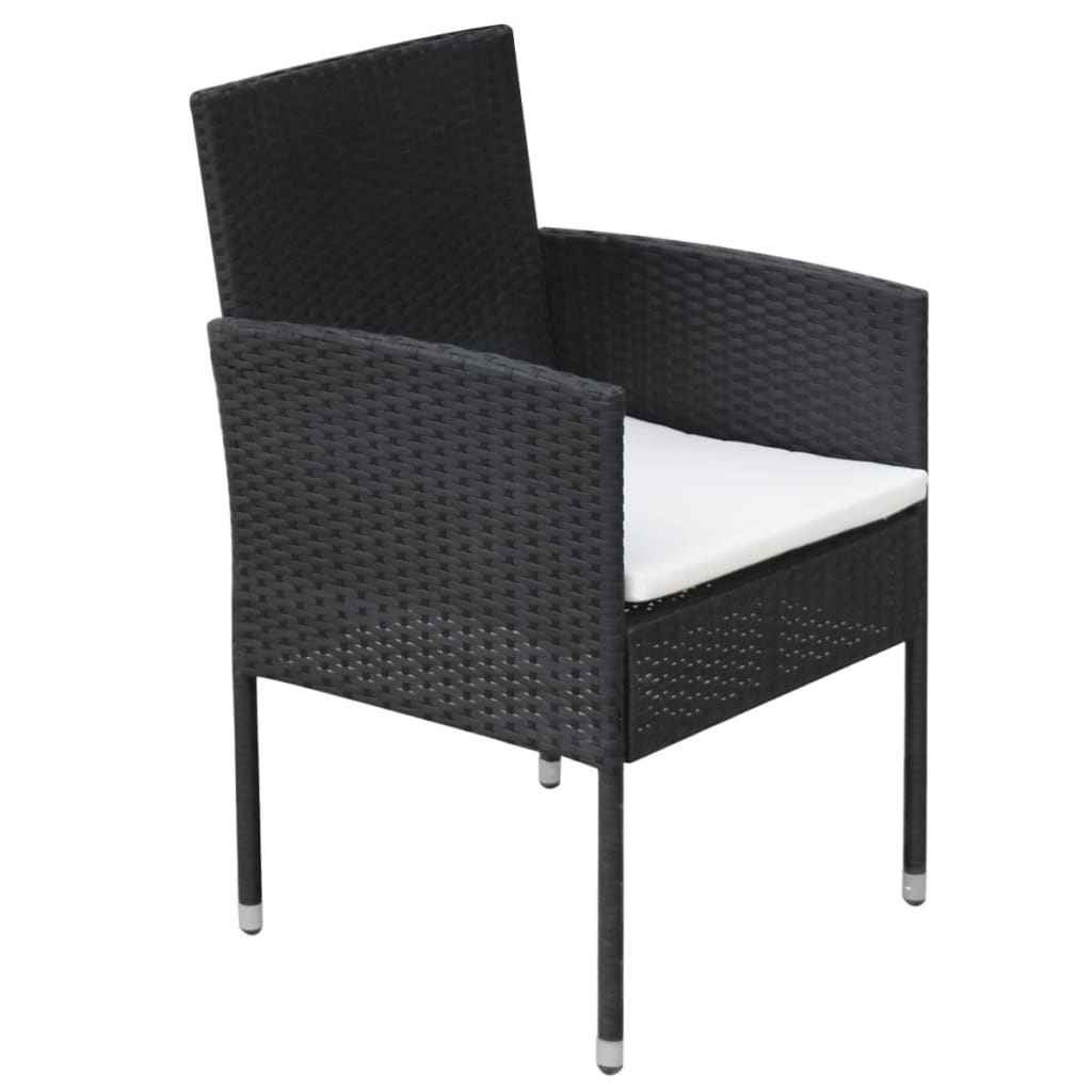 vidaXL 9-cz. zestaw mebli ogrodowych z poduszkami, rattan PE, czarny