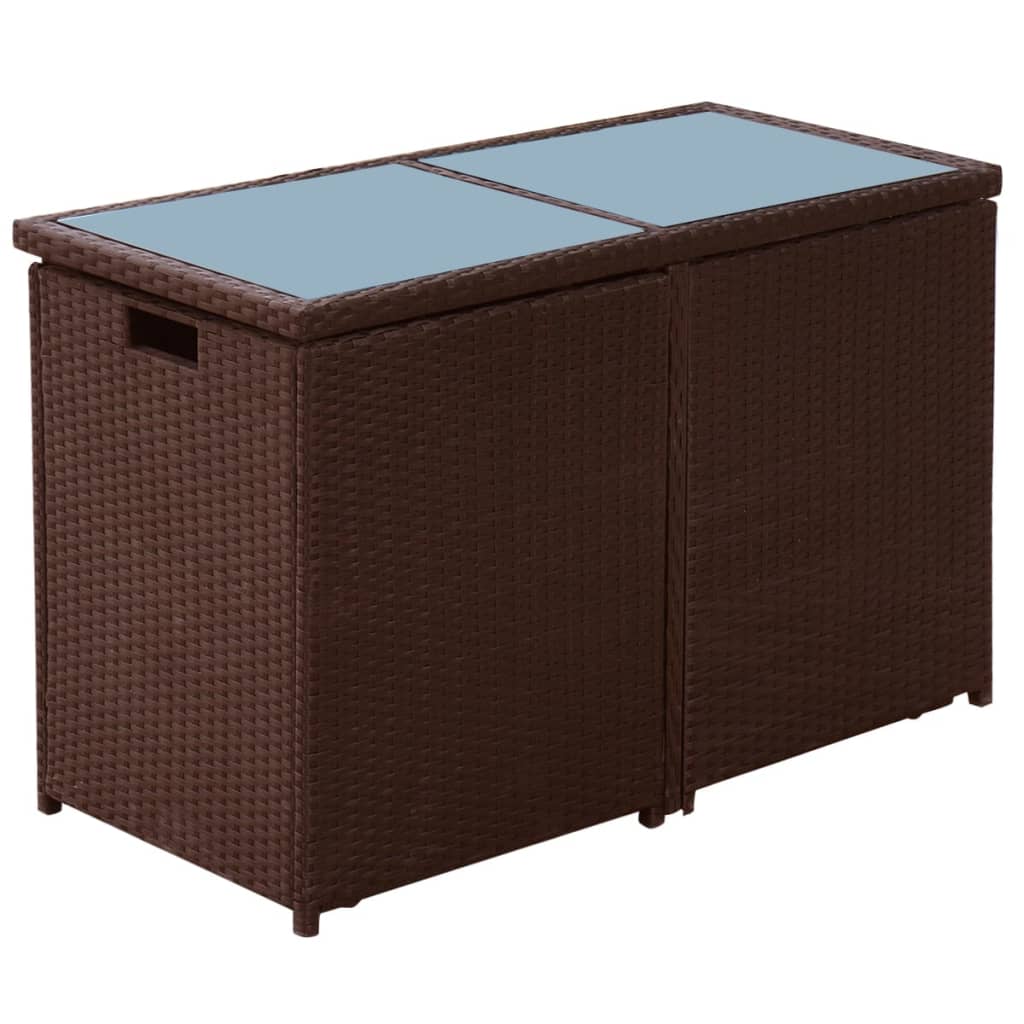 vidaXL 3-cz. zestaw mebli bistro z poduszkami, rattan PE, brązowy