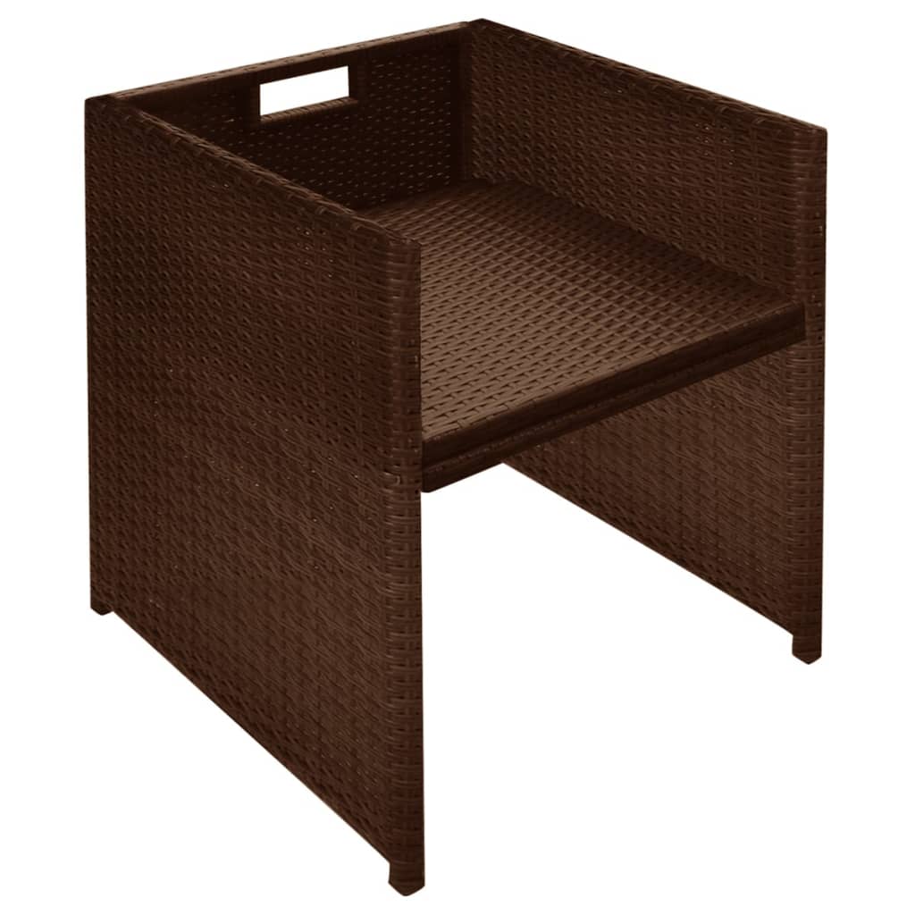 vidaXL 3-cz. zestaw mebli bistro z poduszkami, rattan PE, brązowy