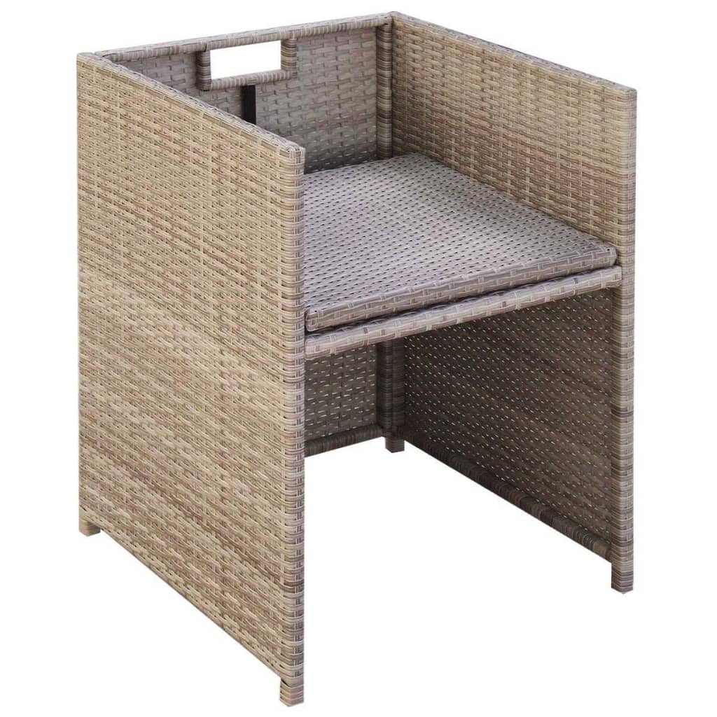 vidaXL 3-cz. zestaw mebli bistro z poduszkami, rattan PE, beżowy