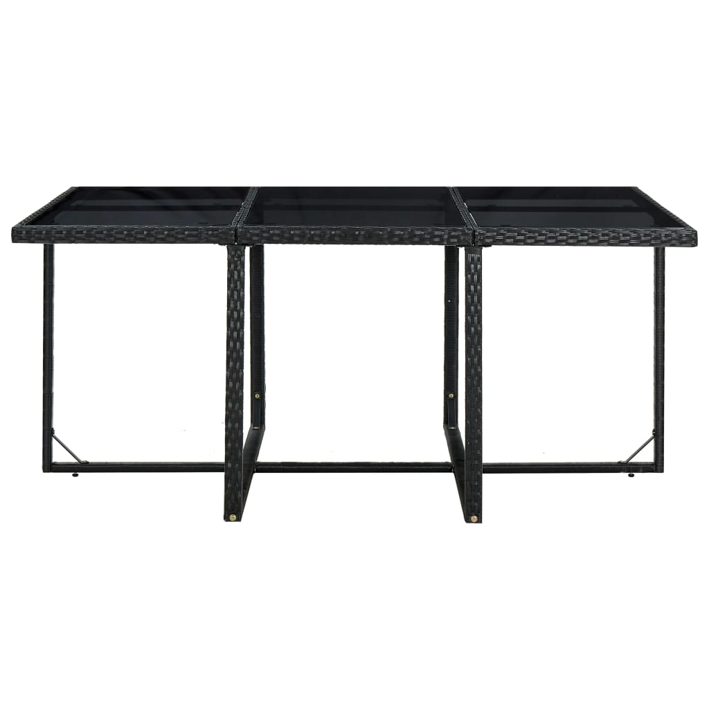 vidaXL 11-cz. zestaw mebli ogrodowych z poduszkami, rattan PE, czarny