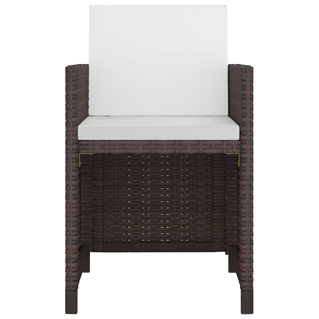 vidaXL 11-cz. zestaw mebli ogrodowych z poduszkami, rattan PE, brązowy
