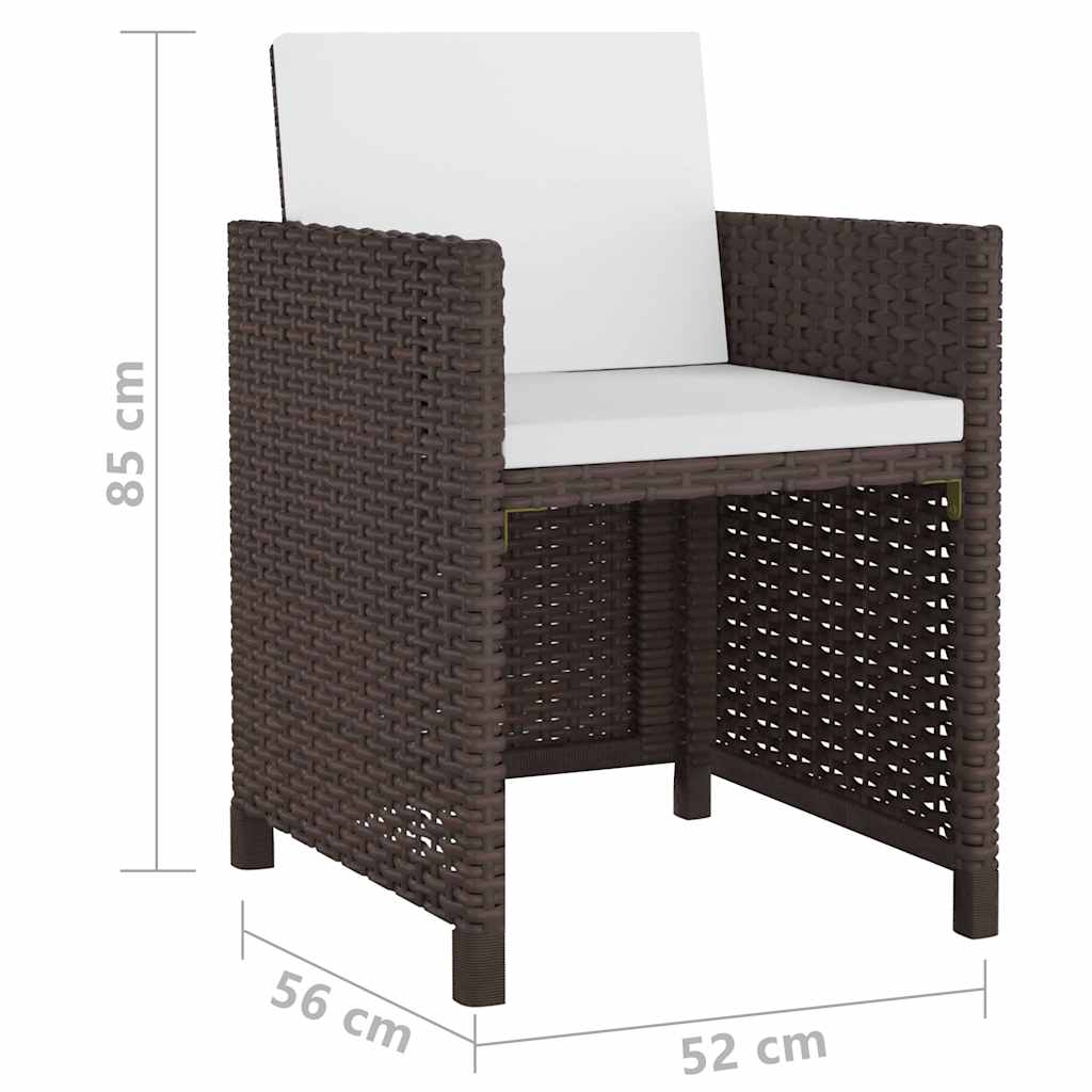 vidaXL 13-cz. zestaw mebli ogrodowych z poduszkami, rattan PE, brązowy