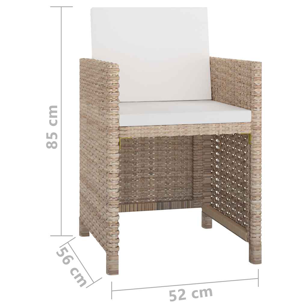 vidaXL 13-cz. zestaw mebli ogrodowych z poduszkami, rattan PE, beżowy