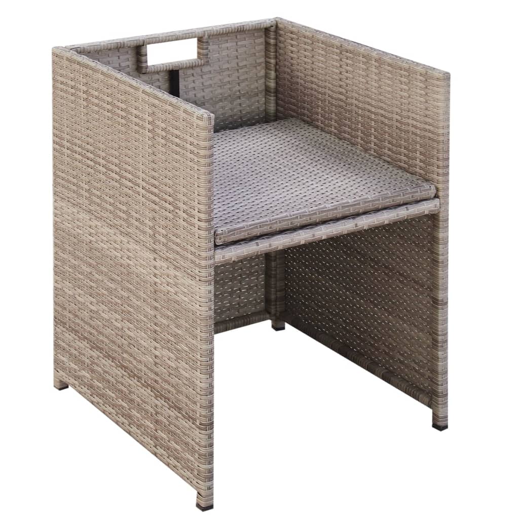 vidaXL 9-cz. zestaw mebli ogrodowych z poduszkami, rattan PE, beżowy