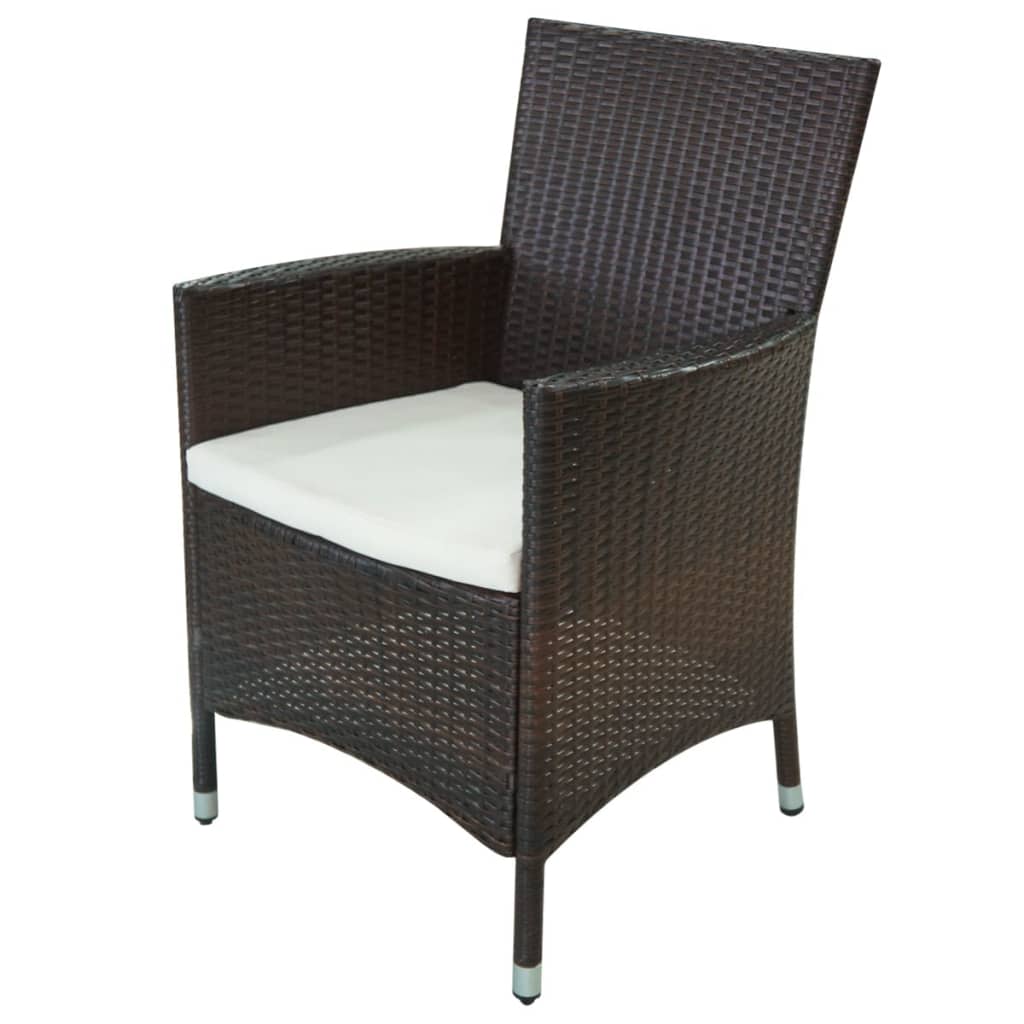 vidaXL 11-cz. zestaw mebli ogrodowych z poduszkami, rattan PE, brązowy