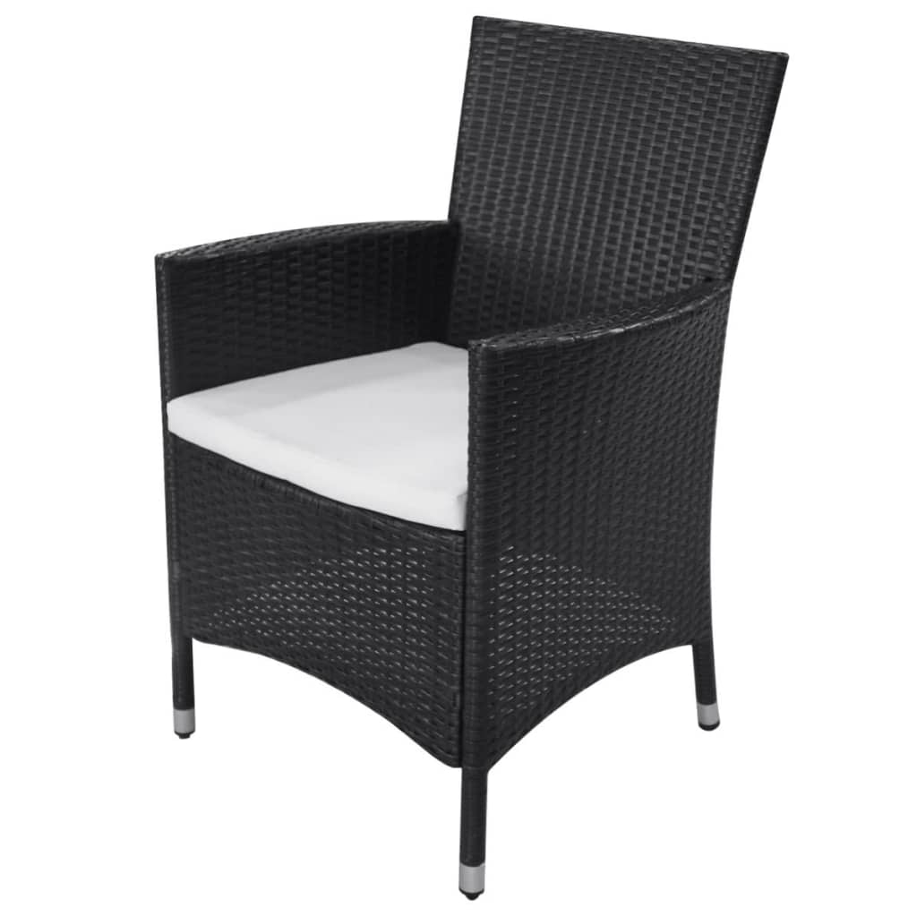 vidaXL 11-cz. zestaw mebli ogrodowych z poduszkami, rattan PE, czarny