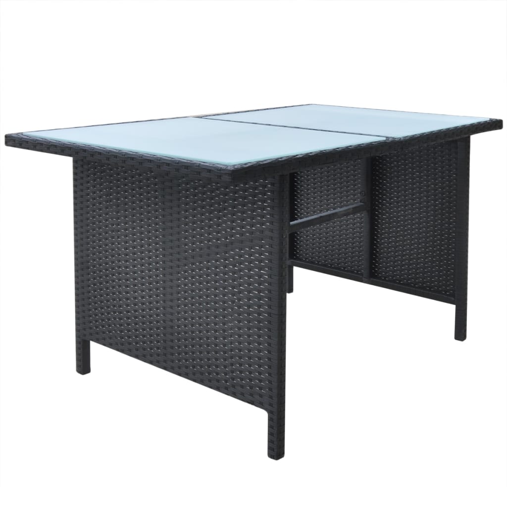 vidaXL 6-cz. zestaw mebli ogrodowych z poduszkami, rattan PE, czarny