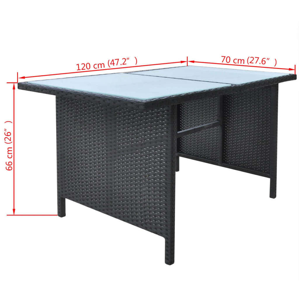 vidaXL 6-cz. zestaw mebli ogrodowych z poduszkami, rattan PE, czarny