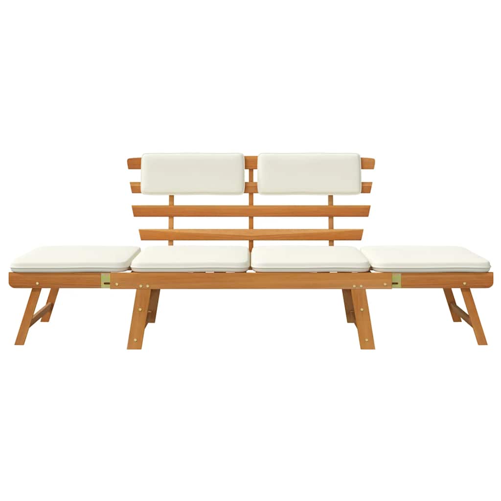 vidaXL Ławka ogrodowa z poduszkami, 2w1, 190 cm, lite drewno akacjowe