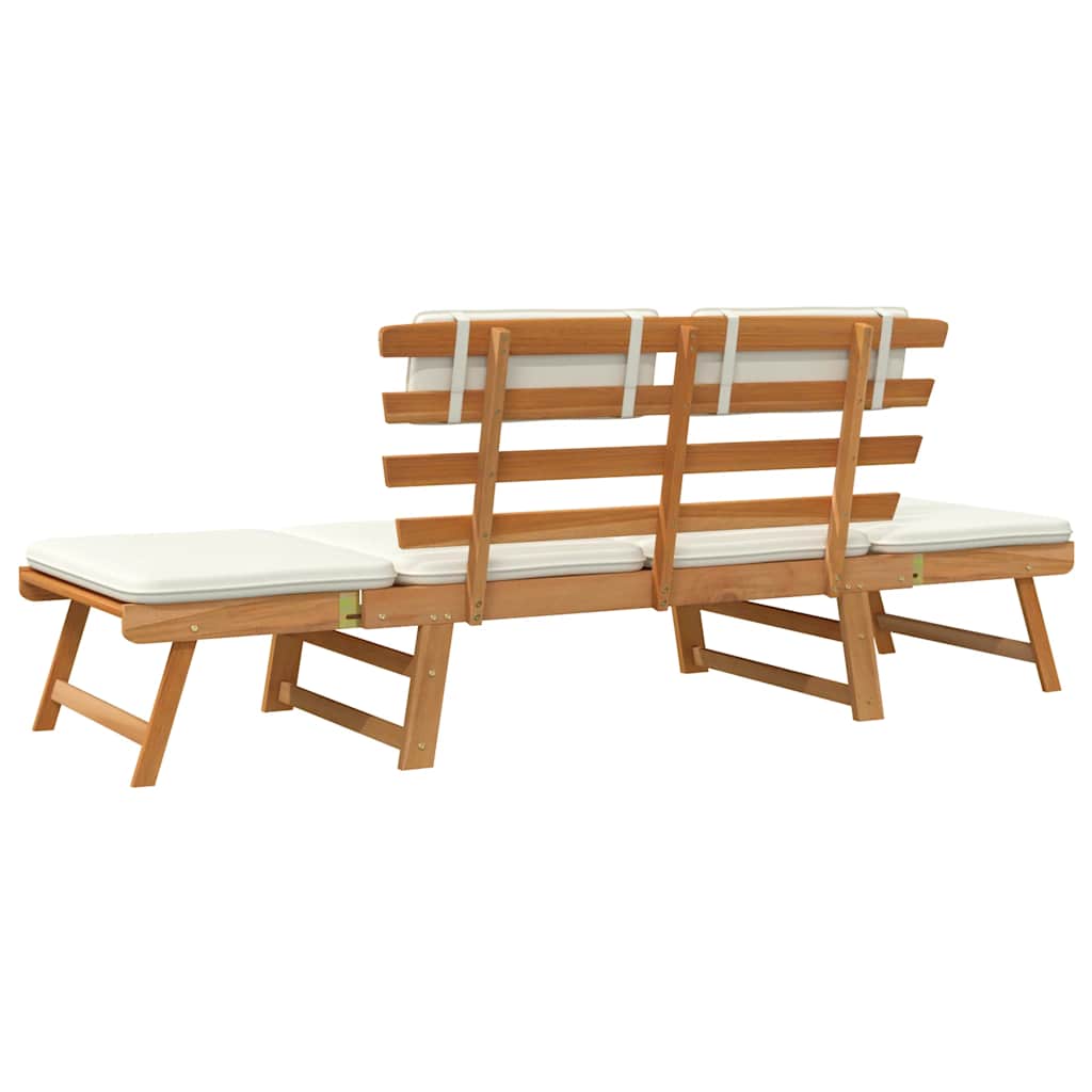 vidaXL Ławka ogrodowa z poduszkami, 2w1, 190 cm, lite drewno akacjowe
