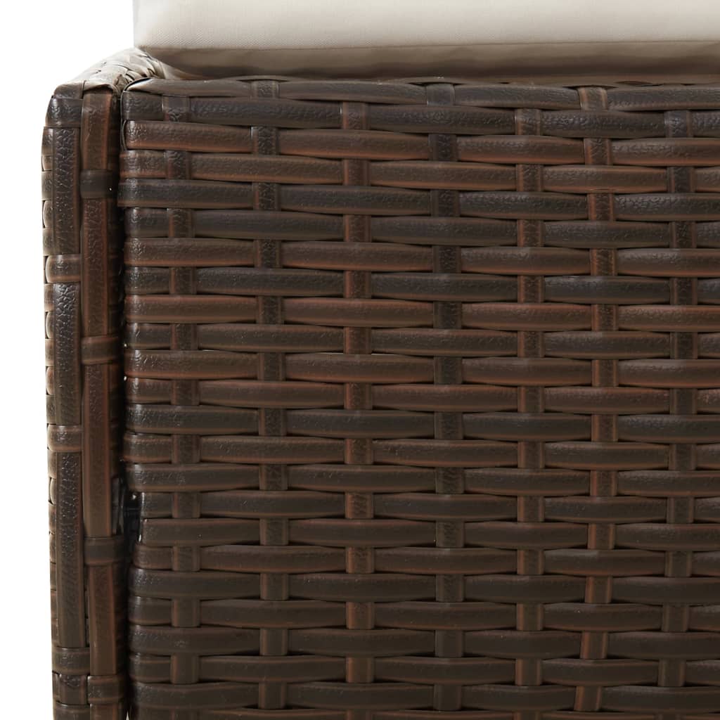 vidaXL Leżanka ogrodowa, brązowa, 110x200 cm, rattan PE