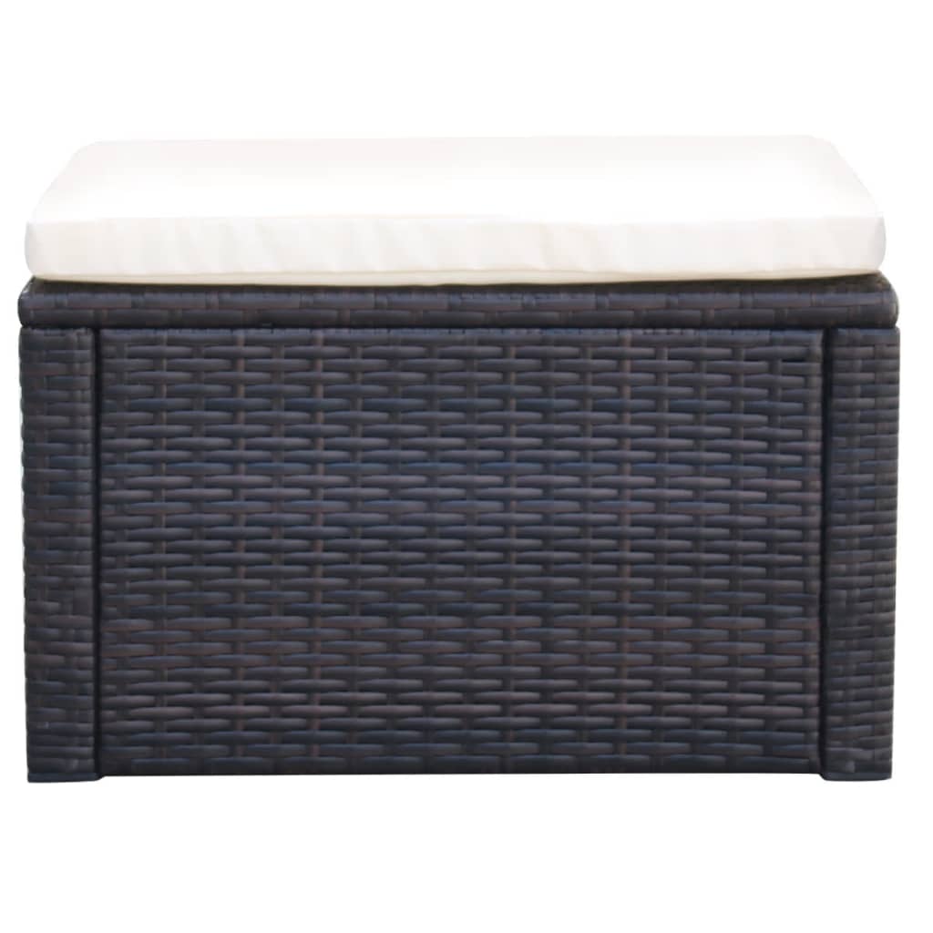 vidaXL Puf 53 x 53 x 30 cm, polirattanowy, brązowy