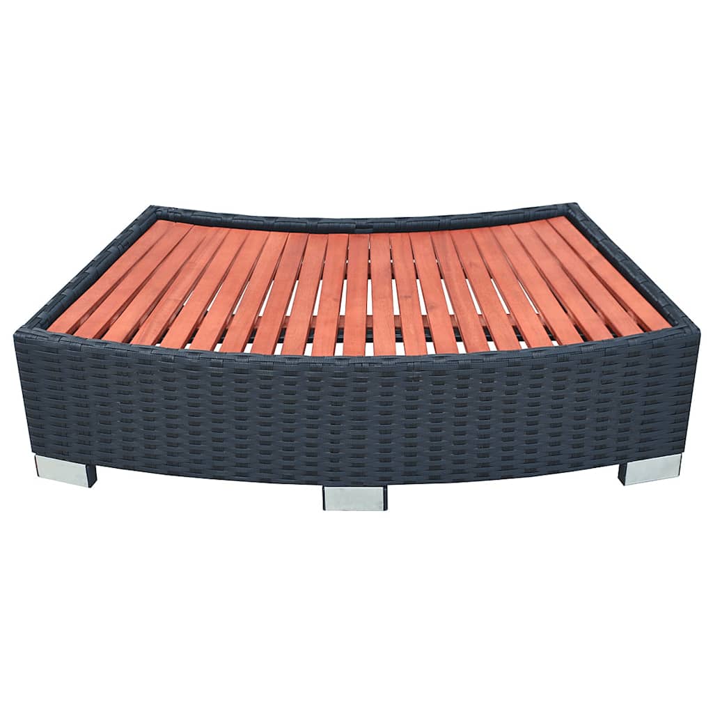 vidaXL Stopień do spa 92 x 45 x 25 cm, polirattanowy, czarny