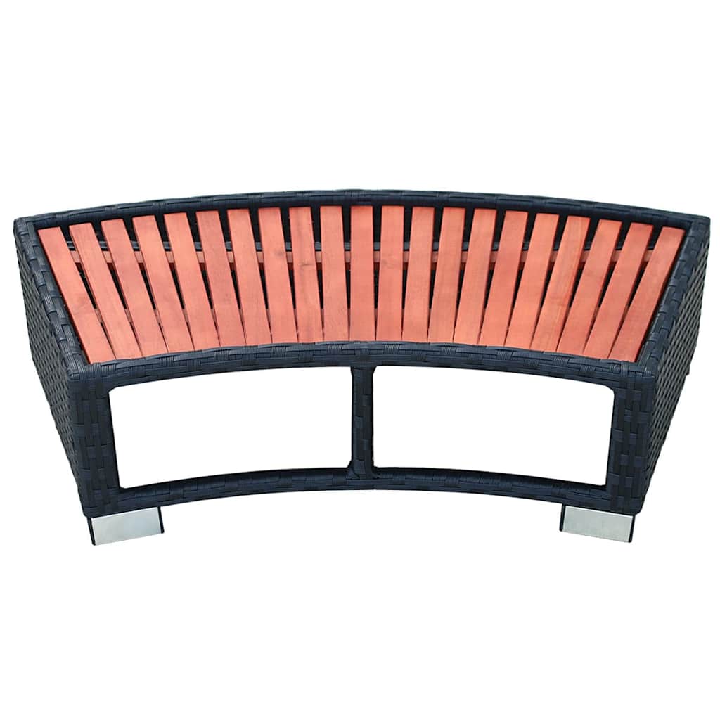 vidaXL Stopień do spa 92 x 45 x 25 cm, polirattanowy, czarny