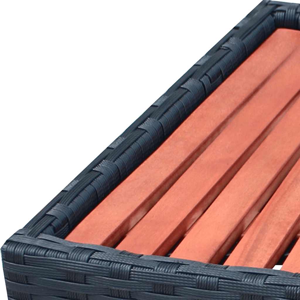 vidaXL Stopień do spa 92 x 45 x 25 cm, polirattanowy, czarny