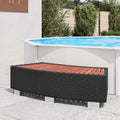 vidaXL Stopień do spa 92 x 45 x 25 cm, polirattanowy, czarny