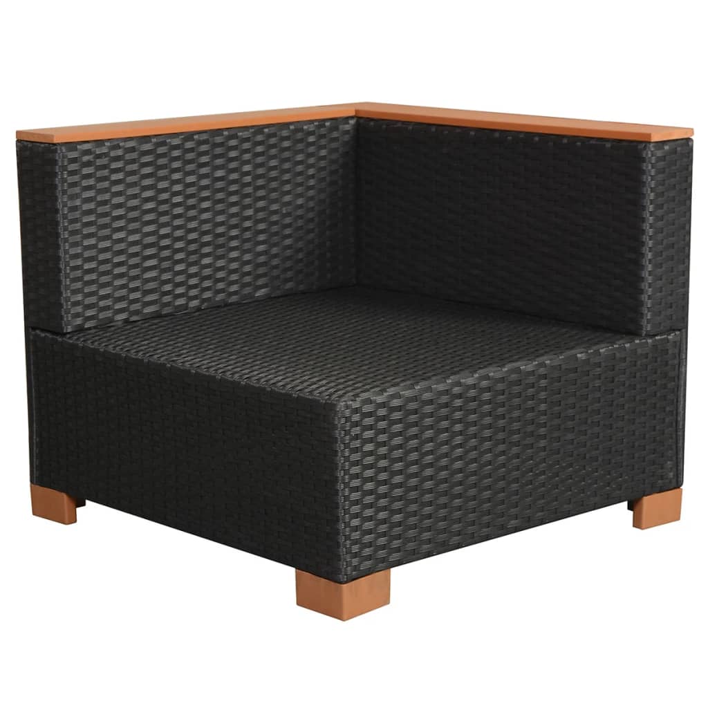 vidaXL 10-cz. zestaw mebli do ogrodu, poduszki, rattan PE, czarny