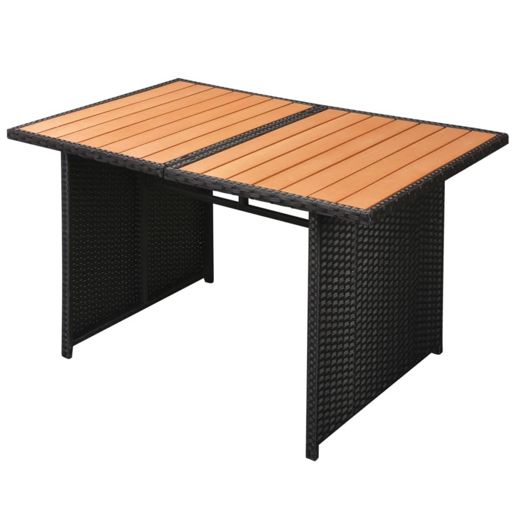 vidaXL 10-cz. zestaw mebli do ogrodu, poduszki, rattan PE, czarny